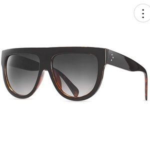 Trendy oversized  flat top sunglasses
